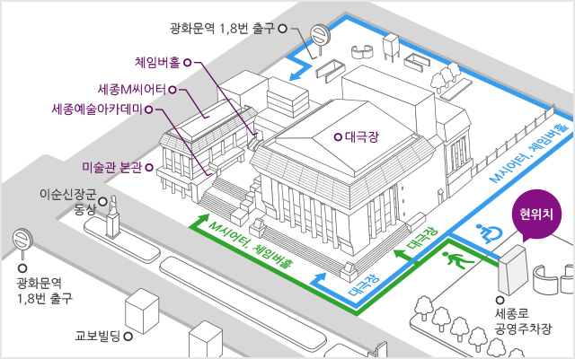 주차 후 공연장 가는 길